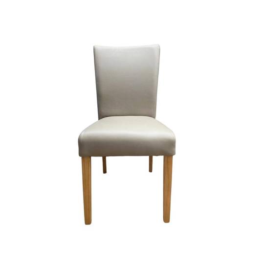 Torino Full Grain Leather Dining Chair Cream